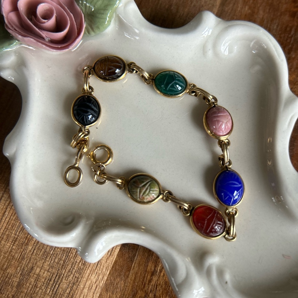 Custom Multicolor Scarab Bracelet